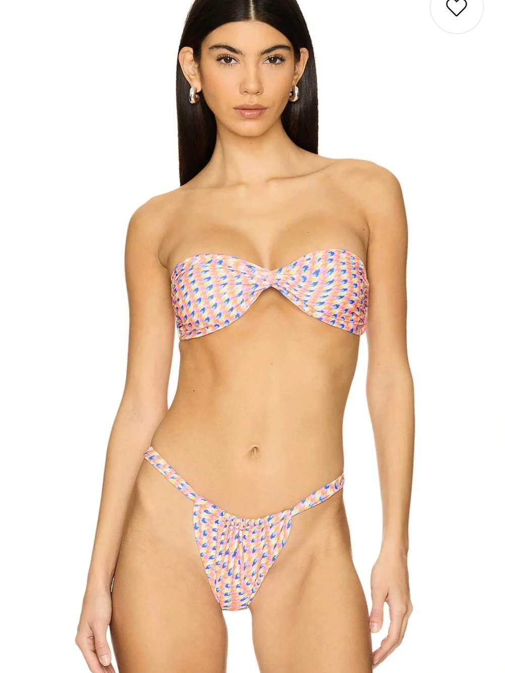Kulani Kinis Strapless Twist Bikini Set in Pink Multi